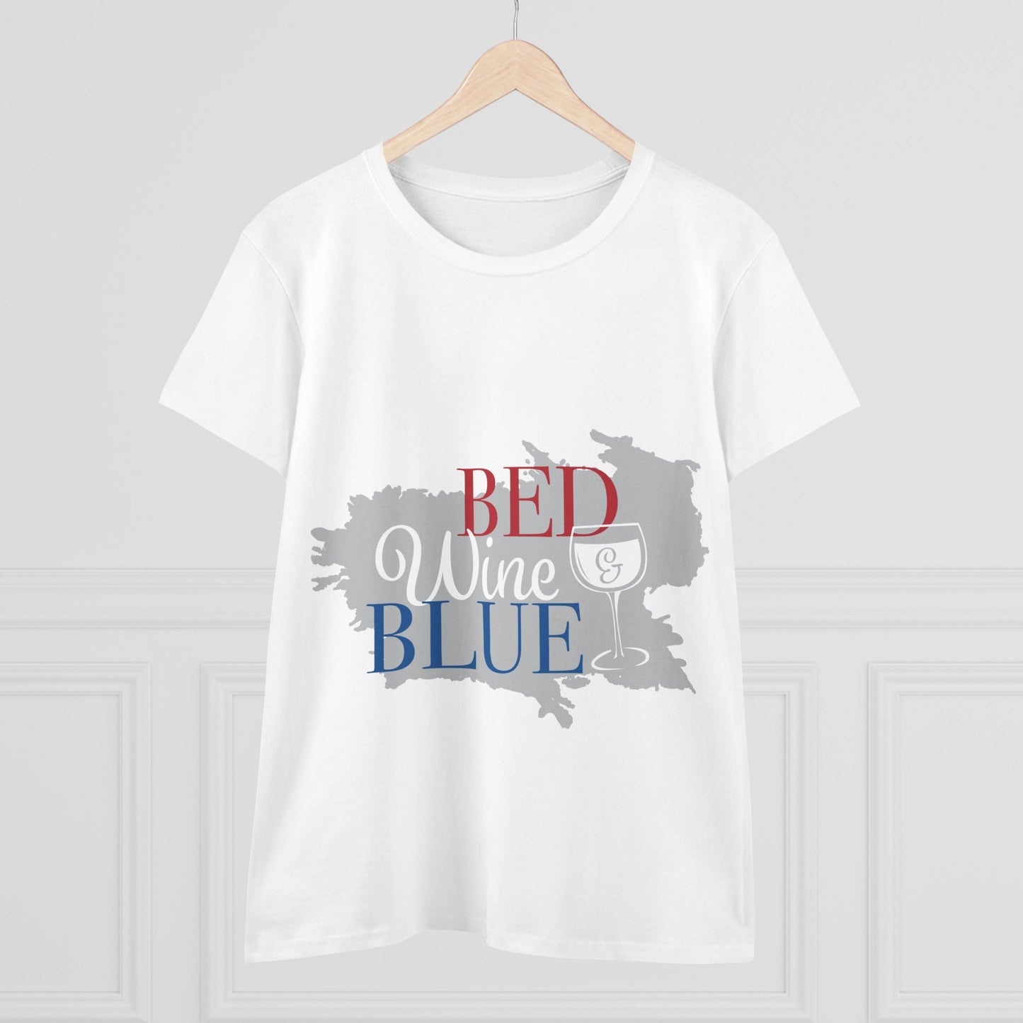 Bed, Wine and Blue 4th of July tee
