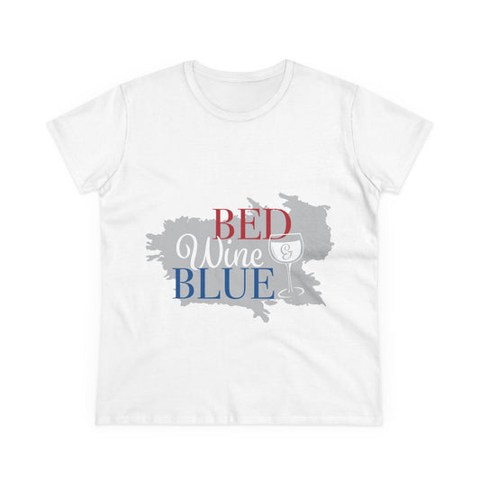 Bed, Wine and Blue 4th of July tee